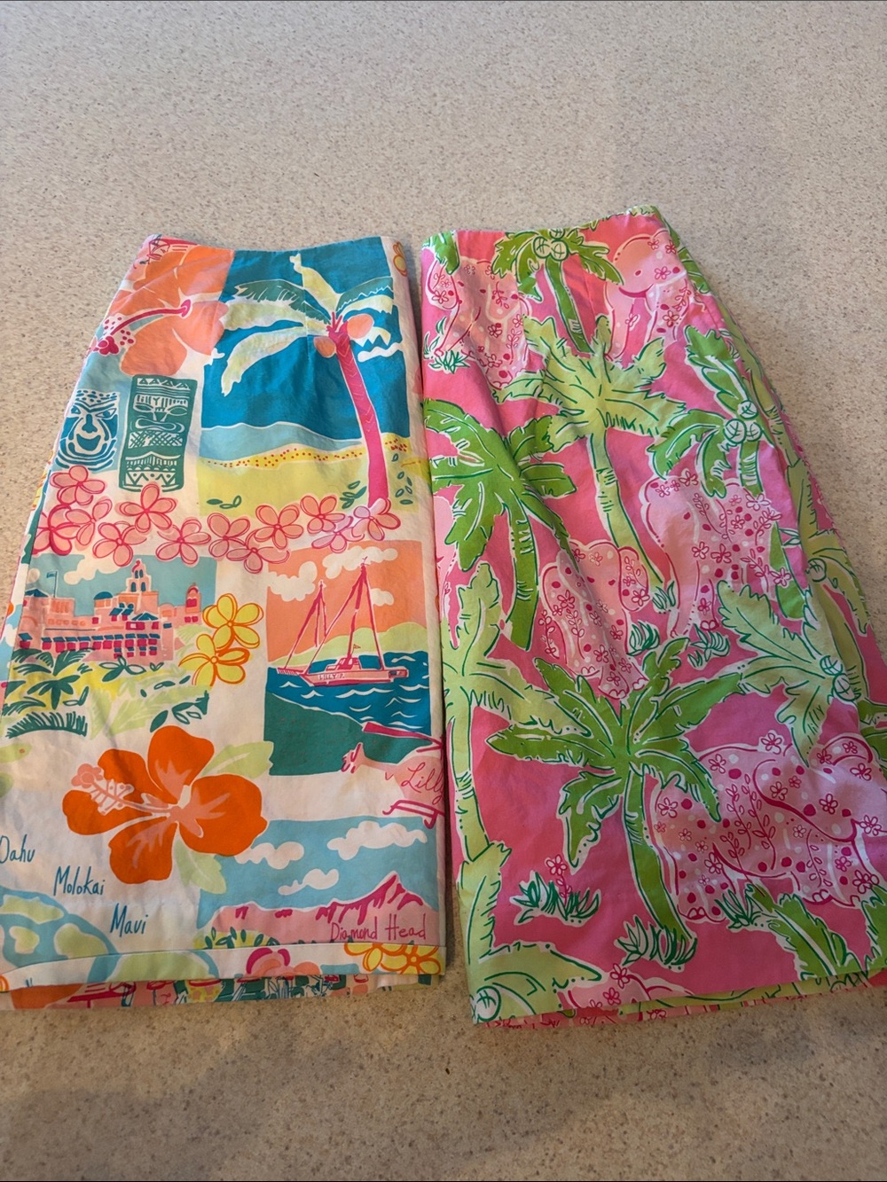 Lilly Pulitzer Bright Tropical Print Skirts - Pink & Multi size 4